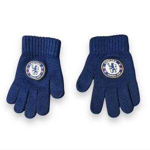CHELSEA FC Blue Knit Gloves Mittens